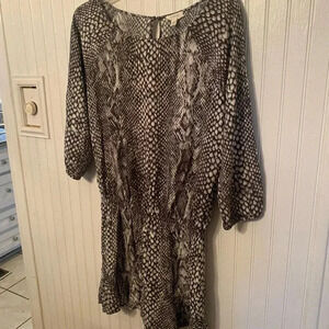 Soft joie drop waist 3/4 sleeve animal print dress